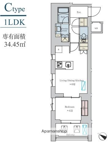 BRILLIA IST 洗足池の杜(1LDK/2階)の間取り写真