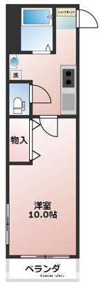 トップアメニティ(1K/3階)の間取り写真