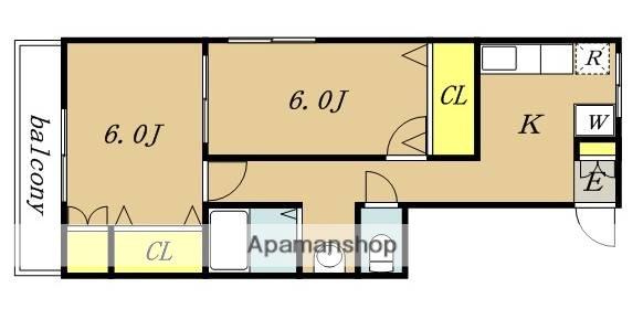 イーストサイド広(2K/3階)の間取り写真