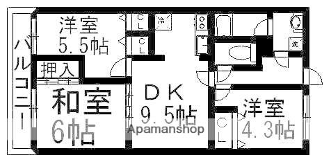 エトワール本八幡(3DK/3階)の間取り写真