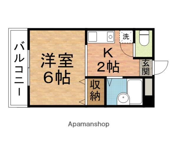 グレースビュウ国府台(1K/6階)の間取り写真