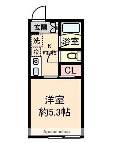 シティハイムヤマグチA(1K/1階)の間取り写真