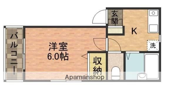 プチパレス(1K/2階)の間取り写真