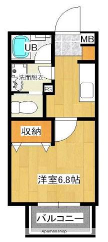 ラ・ダンデュール(1K/2階)の間取り写真