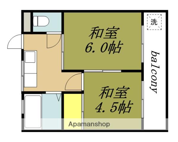 藤コーポ(2K/2階)の間取り写真