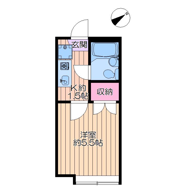 アネックスⅢ(1K/1階)の間取り写真