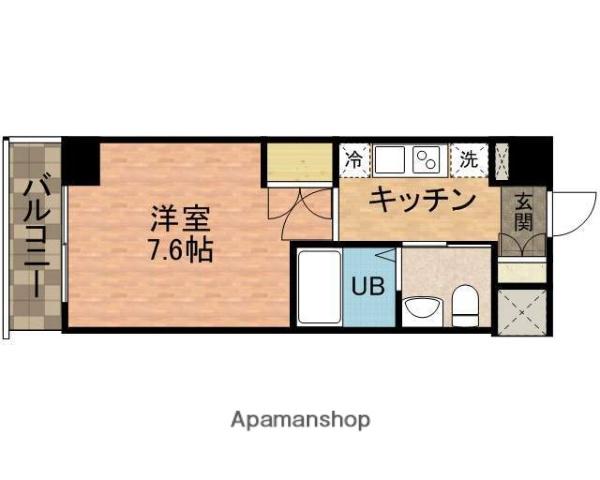 ジェンティーレ・トリヤマ(1K/12階)の間取り写真