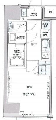 ラヴァンド大島(1K/9階)の間取り写真