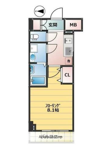 エグザ東京イーストヴェローナ(1K/3階)の間取り写真