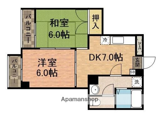 プラムメゾンⅢ(2DK/1階)の間取り写真