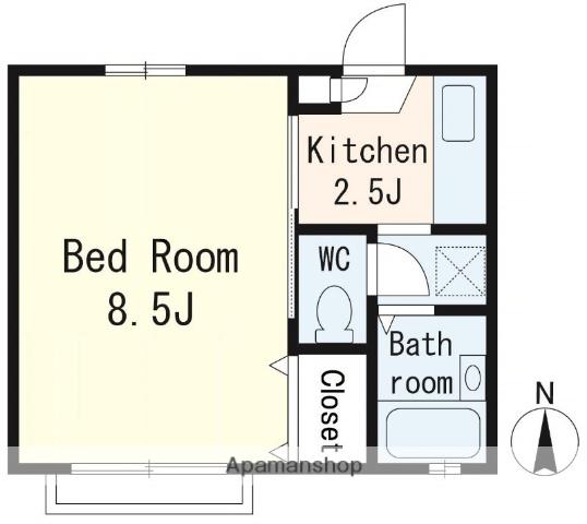 コーポイースト(1K/2階)の間取り写真