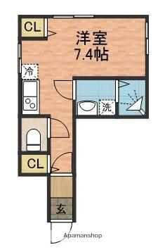 リブキュラソー(ワンルーム/1階)の間取り写真