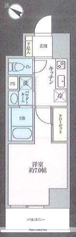総武・中央緩行線 新小岩駅 徒歩7分 10階建 築5年(1K/10階)の間取り写真