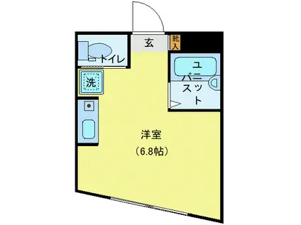 ルネコートお花茶屋(ワンルーム/2階)の間取り写真