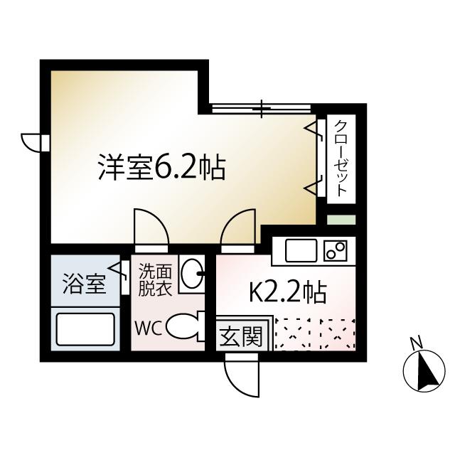 MQUARTO船堀Ⅰ(1K/1階)の間取り写真