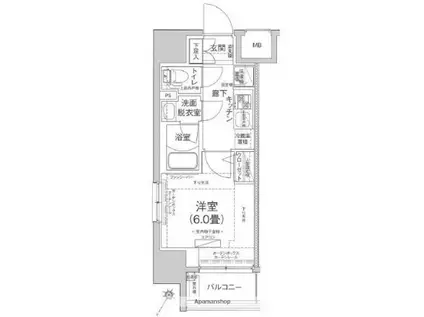 ルフレプレミアム新小岩(1K/2階)の間取り写真