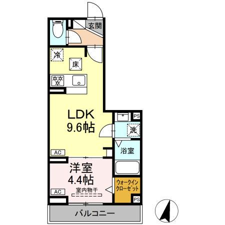 グラナーデ西瑞江(1LDK/2階)の間取り写真