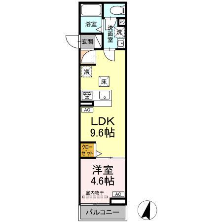 グラナーデ西瑞江(1LDK/1階)の間取り写真