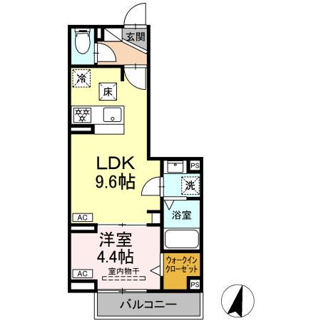 グラナーデ西瑞江(1LDK/1階)の間取り写真