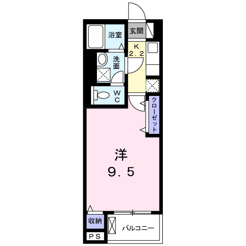 ACTY TATSUMI(1K/4階)の間取り写真