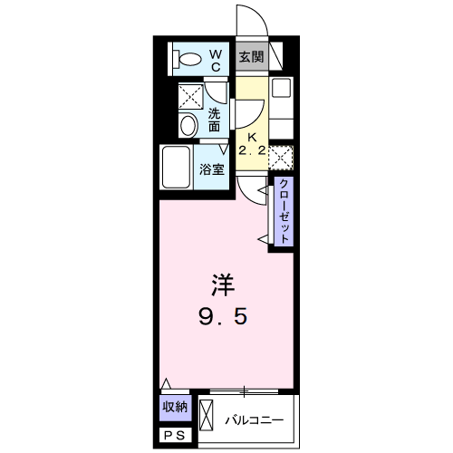 ACTY TATSUMI(1K/3階)の間取り写真