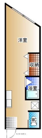 岩田ビル(ワンルーム/3階)の間取り写真