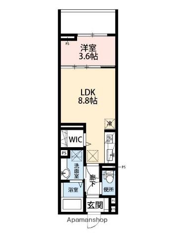 ジェンティーレ・トリヤマⅤ(1LDK/2階)の間取り写真