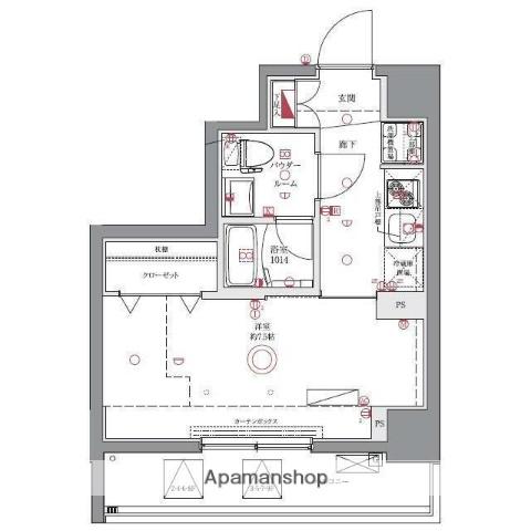 ユリカロゼAZ亀戸Ⅱ(1K/3階)の間取り写真