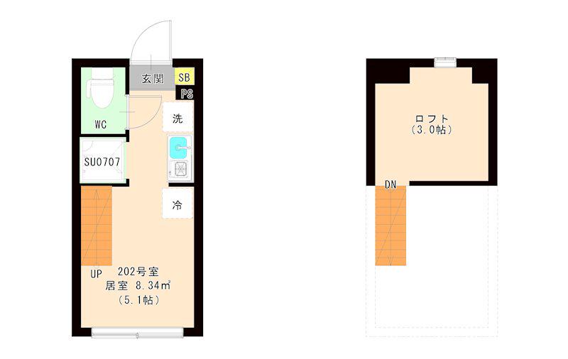 エスペランサ 平井(ワンルーム/2階)の間取り写真