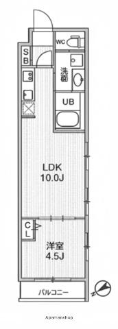 ALIVIS本八幡(1LDK/3階)の間取り写真