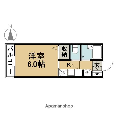 メゾン・ファミールⅡ(1K/1階)の間取り写真