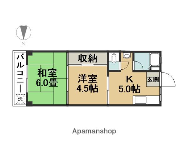 佐治ビル(2K/3階)の間取り写真