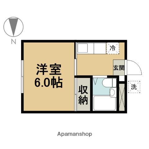 ラディーハイツ須賀(1K/1階)の間取り写真