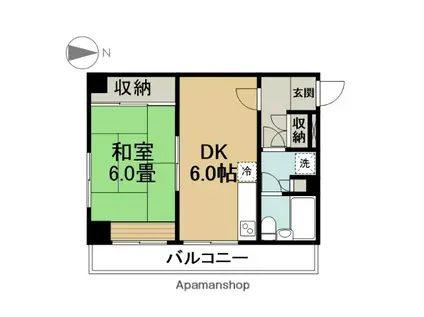 第2吉田ビル(1DK/7階)の間取り写真