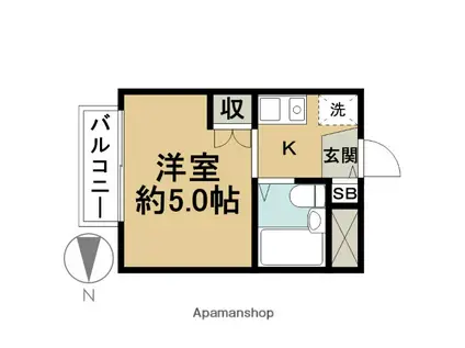 コーポ保戸田(ワンルーム/3階)の間取り写真