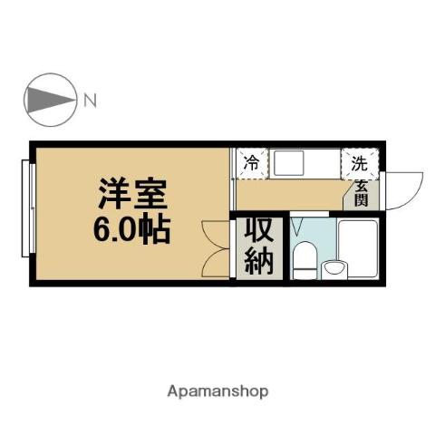 ホトコーポ(1K/1階)の間取り写真