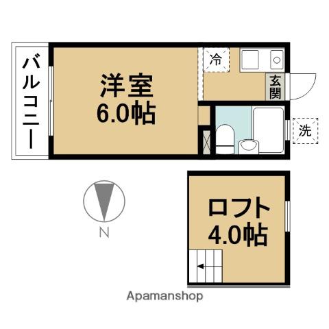 ハイツセイエイNO2(ワンルーム/2階)の間取り写真