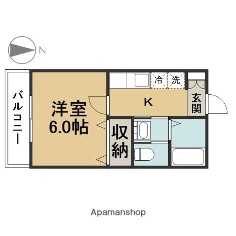 G SQUARE-ジースクエア-(1K/1階)の間取り写真
