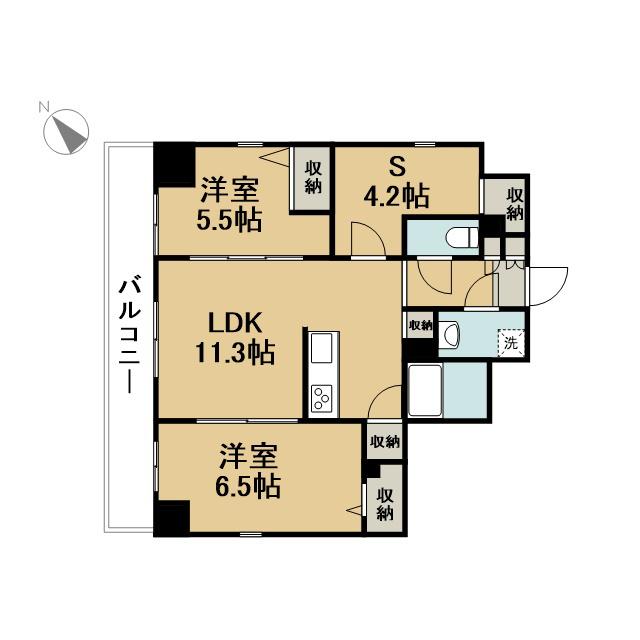 ALIVIS西葛西NORTE(2SLDK/5階)の間取り写真