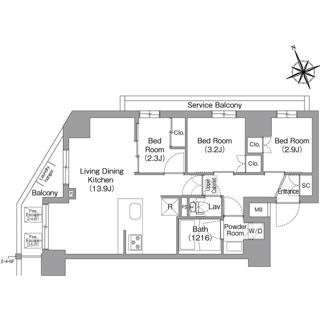 コンフォリア東葛西(3LDK/3階)の間取り写真