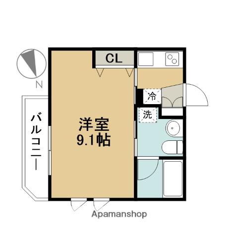 APARTMENT風音(1K/1階)の間取り写真