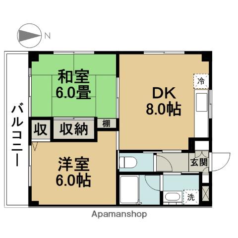 ライフコア中葛西(2DK/2階)の間取り写真