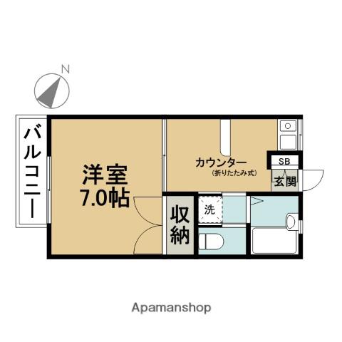 エクレールⅤ(1K/2階)の間取り写真