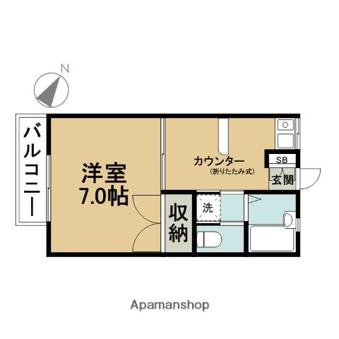 エクレールⅤ(1K/2階)の間取り写真