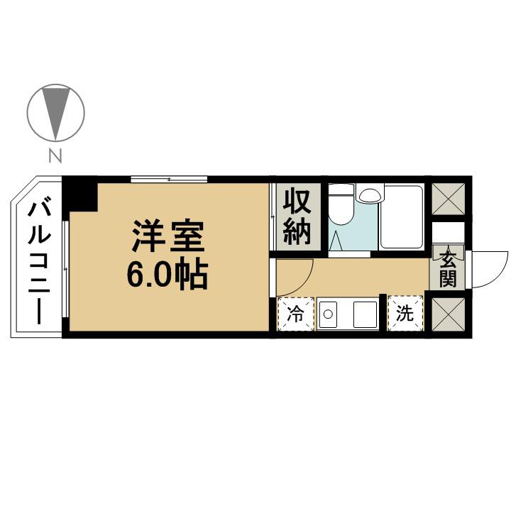 キャピタルコートⅤ(1K/3階)の間取り写真