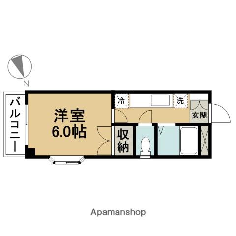 メイプルマンション(1K/1階)の間取り写真