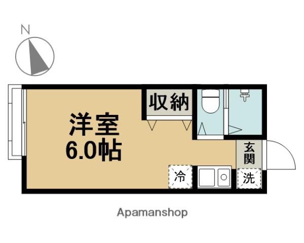 第1・2コーポ栄喜(ワンルーム/2階)の間取り写真