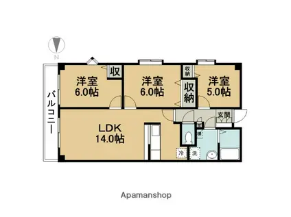 エトワール中葛西(3LDK/2階)の間取り写真