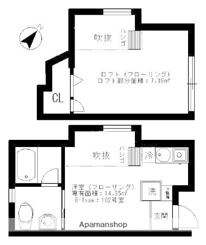 メゾン・ユタカ(ワンルーム/1階)の間取り写真