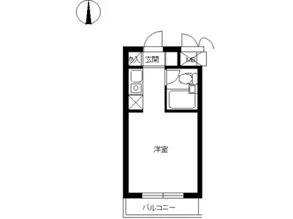 スカイコート元住吉第2(ワンルーム/3階)の間取り写真